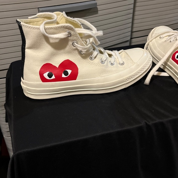 Converse Chuck Taylor Hi x CDG Comme Des Garçons Play White (150205C) Unisex - Picture 4 of 13